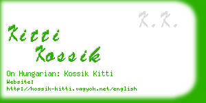 kitti kossik business card